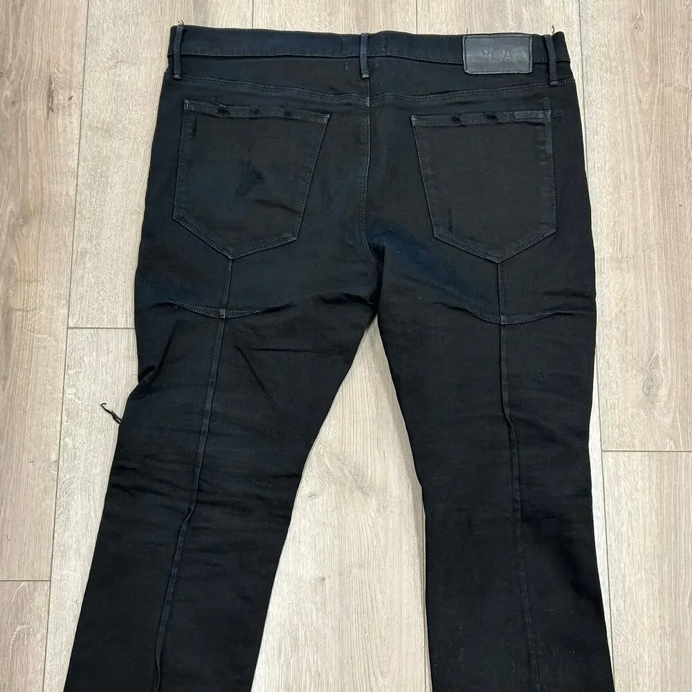 RTA Black Distressed Skinny Slim Jeans Pants size 36 B30